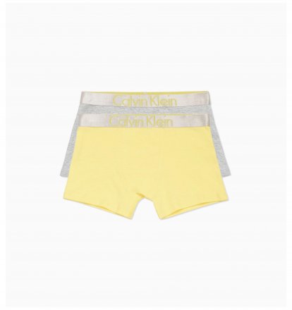 Calvin Klein boxerky chlapecké 2 PACK b70b700210 žluté/šedé