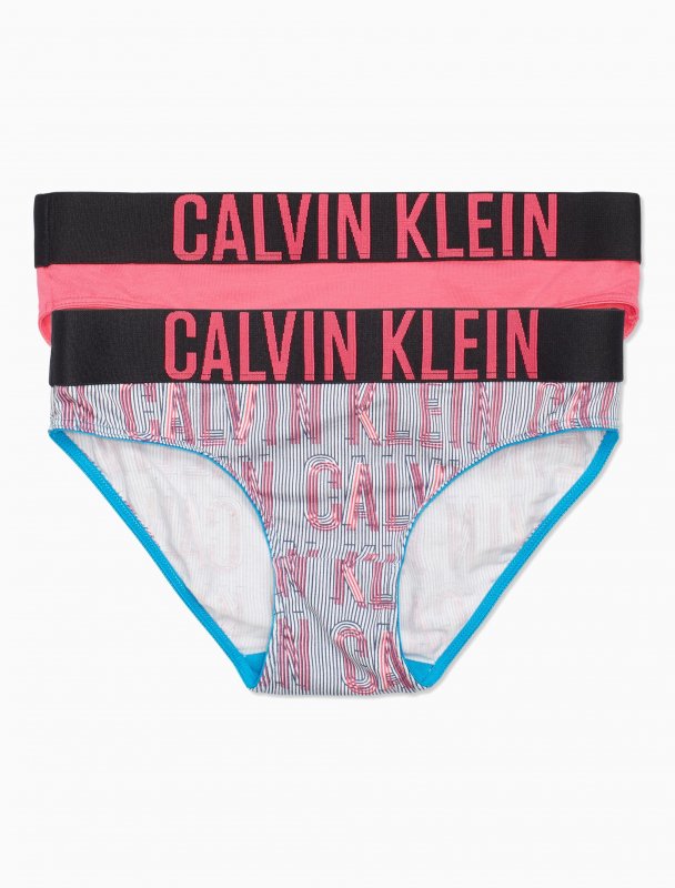 Calvin Klein kalhotky dívčí 2 PACK G80G800268 jednobarevné/pruh | Vermali.cz