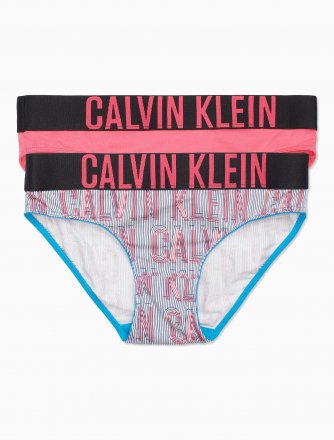 Calvin Klein kalhotky dívčí 2 PACK G80G800268 jednobarevné/pruh