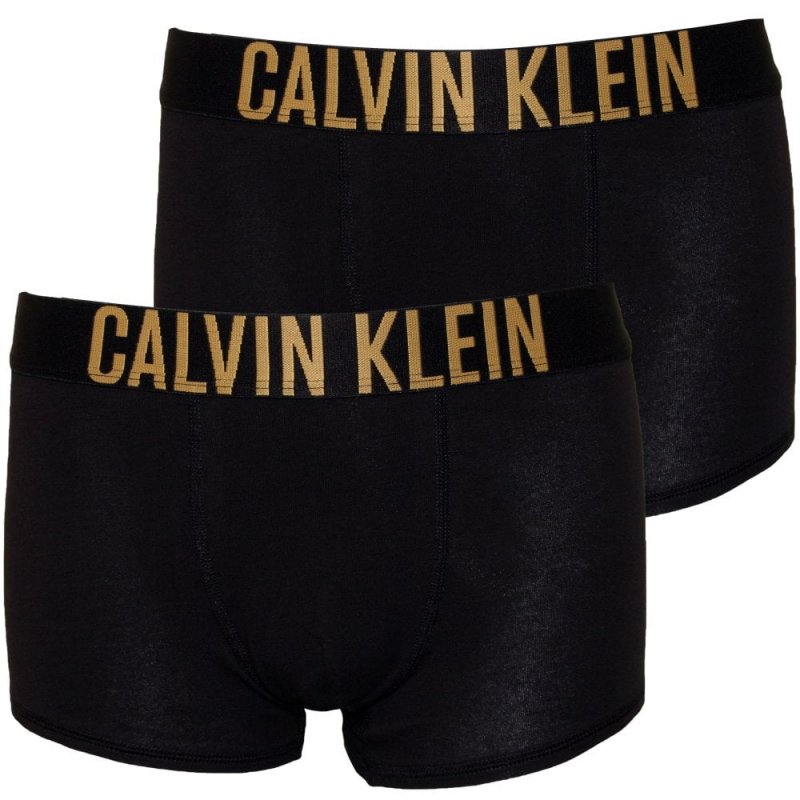 Calvin Klein boxerky chlapecké 2 PACK b70b700207 černé se zlatým nápisem | Vermali.cz