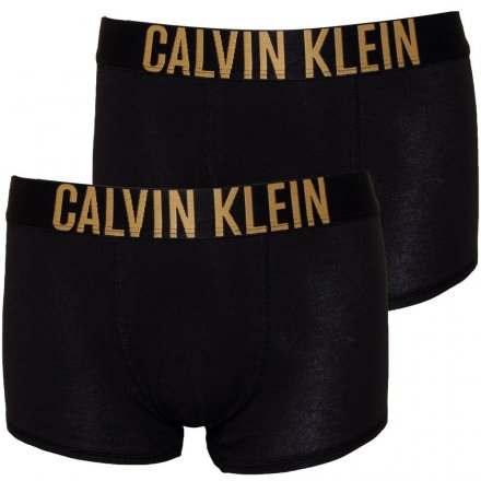 Calvin Klein boxerky chlapecké 2 PACK b70b700207 černé se zlatým nápisem