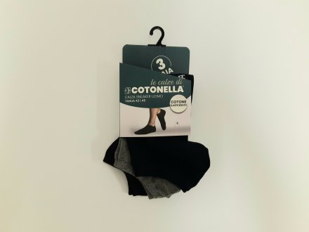 Kotníkové ponožky Cotonella IX003 3Pack černé/modré/šedé